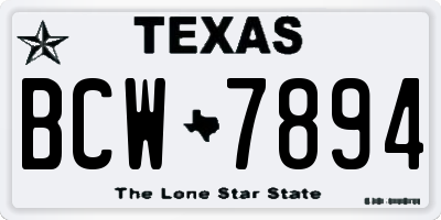 TX license plate BCW7894