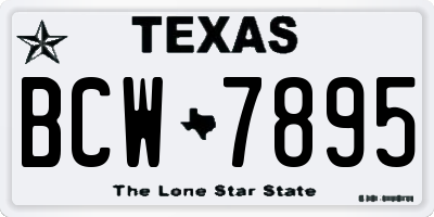 TX license plate BCW7895
