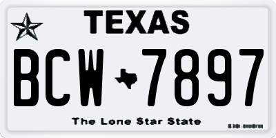 TX license plate BCW7897