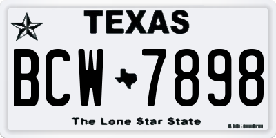 TX license plate BCW7898