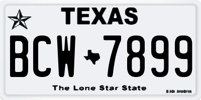 TX license plate BCW7899