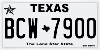 TX license plate BCW7900