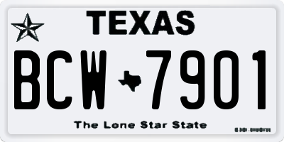 TX license plate BCW7901