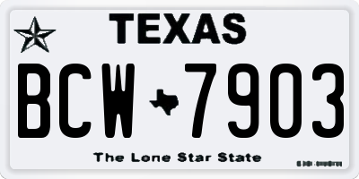 TX license plate BCW7903