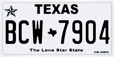 TX license plate BCW7904
