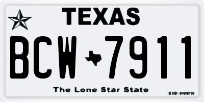 TX license plate BCW7911