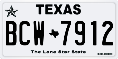 TX license plate BCW7912