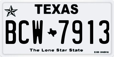 TX license plate BCW7913