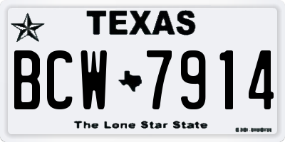 TX license plate BCW7914