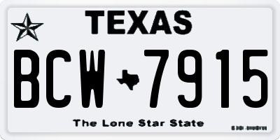 TX license plate BCW7915