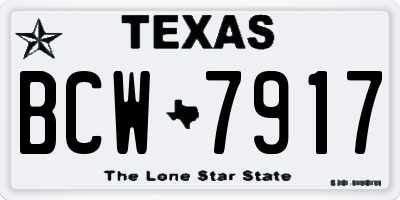 TX license plate BCW7917