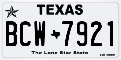 TX license plate BCW7921