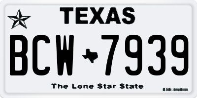 TX license plate BCW7939