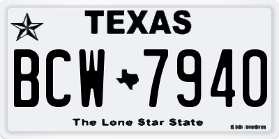 TX license plate BCW7940