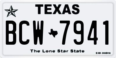 TX license plate BCW7941