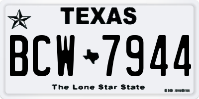 TX license plate BCW7944