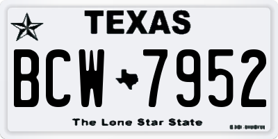 TX license plate BCW7952