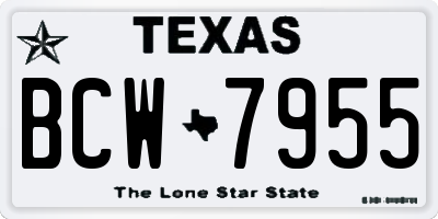 TX license plate BCW7955