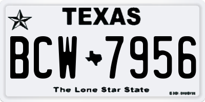 TX license plate BCW7956