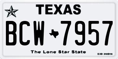TX license plate BCW7957