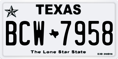 TX license plate BCW7958