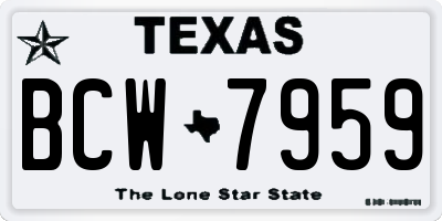 TX license plate BCW7959
