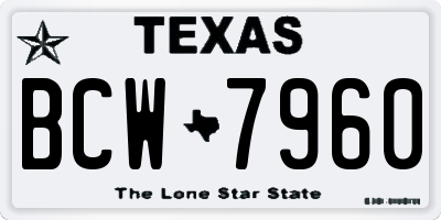 TX license plate BCW7960
