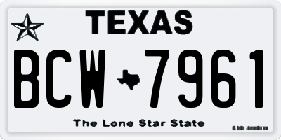 TX license plate BCW7961