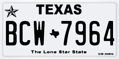 TX license plate BCW7964