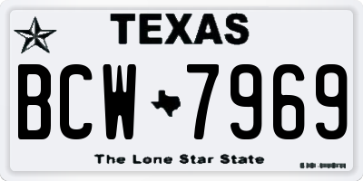 TX license plate BCW7969