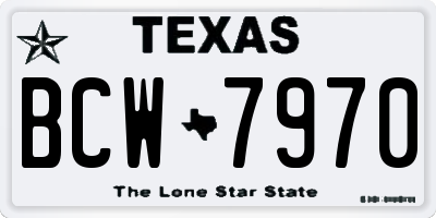 TX license plate BCW7970