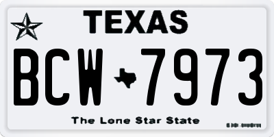TX license plate BCW7973