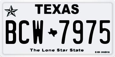 TX license plate BCW7975