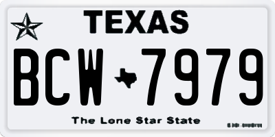 TX license plate BCW7979
