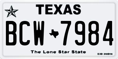 TX license plate BCW7984