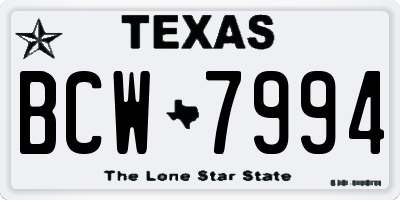 TX license plate BCW7994