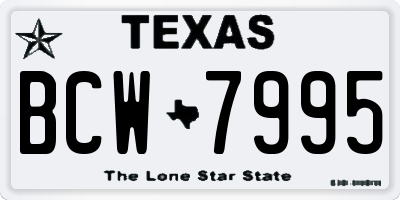 TX license plate BCW7995