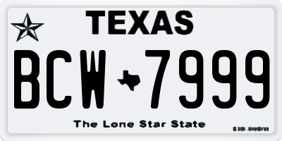 TX license plate BCW7999