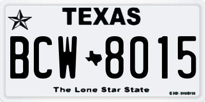 TX license plate BCW8015