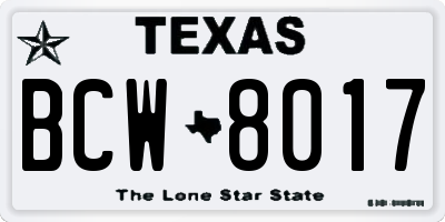 TX license plate BCW8017