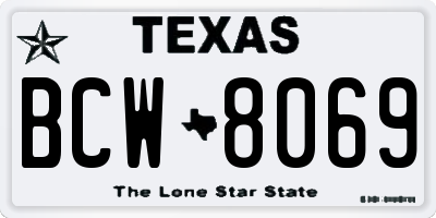 TX license plate BCW8069