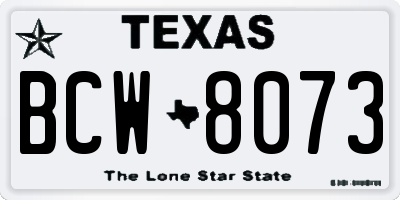TX license plate BCW8073