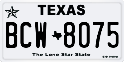 TX license plate BCW8075
