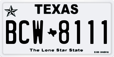 TX license plate BCW8111