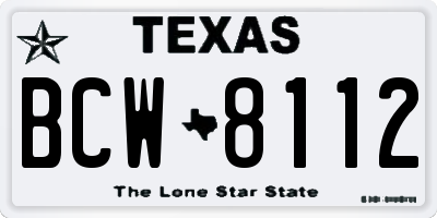 TX license plate BCW8112