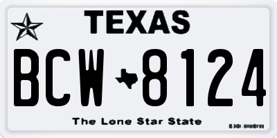 TX license plate BCW8124