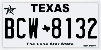 TX license plate BCW8132