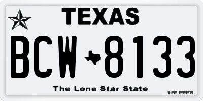 TX license plate BCW8133