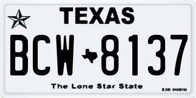 TX license plate BCW8137