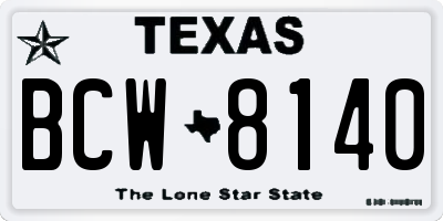 TX license plate BCW8140